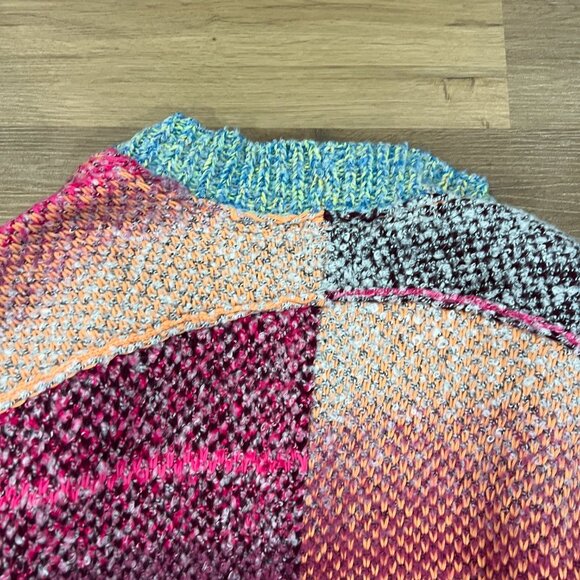 NWT Free People Daydream Oversized Cardigan Pink Blue Cream Striped Size Small - Picture 15 of 15